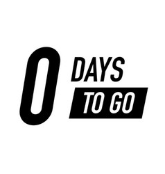 0 Days To Go Symbol Black Color