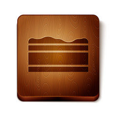 Brown Brownie Chocolate Cake Icon Isolated