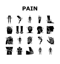 Pain Body Ache Health Back Icons Set