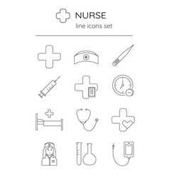 Set Linear Icon Nurse