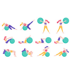 Women Fitness Exercise Ball Workout Posture