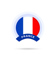 France National Flag Circle Button Icon Simple