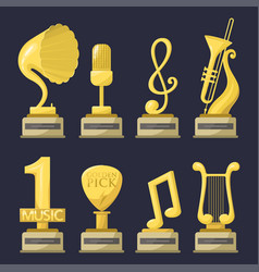 Gold Rock Star Trophy Music Notes Best