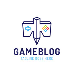 Joystick Game Controller And Pencil Logo Icon