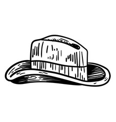 Panama Hat Hand Drawn