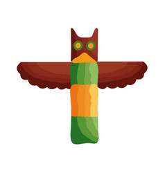 Wooden Owl Canadian Statue Flat Style