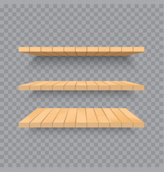 Wooden Shelves On Transparent Background