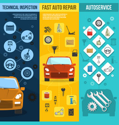 Auto Service Vertical Banner Set