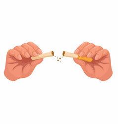 Hand Breaking Cigarette Stop Smoking Symbol