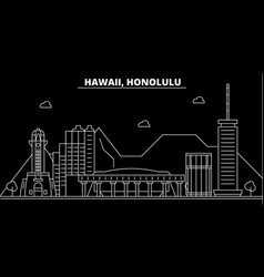 Honolulu Silhouette Skyline Usa