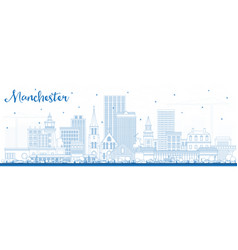 Outline Manchester New Hampshire City Skyline