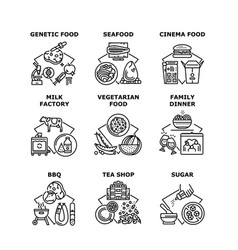 Food Family Dinner Set Icons