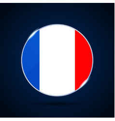 France National Flag Circle Button Icon Simple