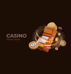 Gold Slot Machine With Empty Reels Mockup