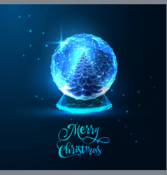 Merry Christmas Greeting Card With Snow Globe