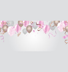 Party Balloons Light Pink Confetti And Flag