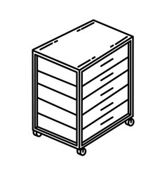 Rolling Tool Chest Icon Doodle Hand Drawn