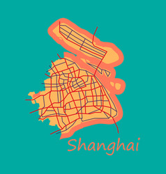 Flat Detailed Shanghai City Road Network Map