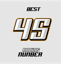 Racing Number Template 45