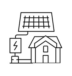 Solar Electricity Installation Line Icon