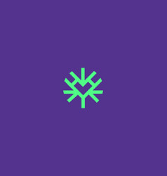 Abstract Heart Snowflake Line Logo Design