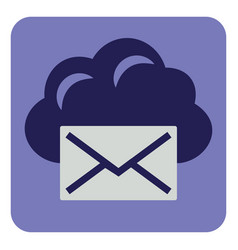 Cloud With Envelope On A White Background