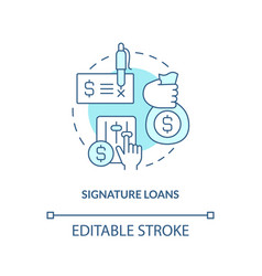 Signature Loans Turquoise Concept Icon