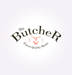 Simple Butchery Logo Template Design Retro