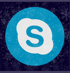 Skype Logo Icon With Snowflakes