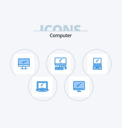 Computer Blue Icon Pack 5 Icon Design Imac