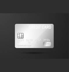 3d Realistic Gray Silver Credit Card