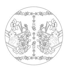 Cat Mandala Coloring Page