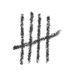 Charcoal Tally Mark Four Hand Drawn Sticks