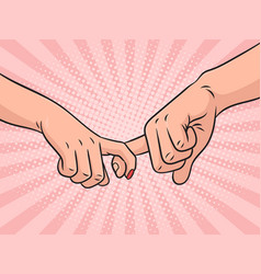 Couple In Love Hold Hands Pinup Pop Art