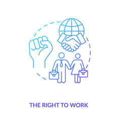 Right To Work Blue Gradient Concept Icon