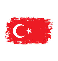 Turkey Flaghand Drawn Brush Styleisolated