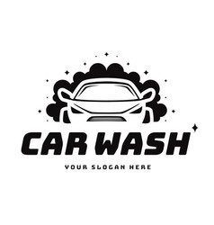 Car Wash Logo Black Color Flat Style