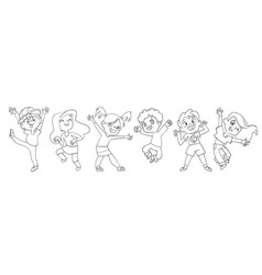 Jumping Grimacing And Dancing Children Black