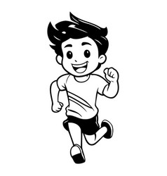 Running Boy Isolated On A White Background