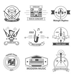 Black And White Music Styles Labels