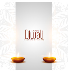 Clean White Happy Diwali Greeting Card