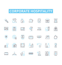 Corporate Hospitality Linear Icons Set Nerking