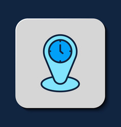 Filled Outline Time Zone Clocks Icon Isolated