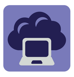 Cloud With Laptop On A White Background