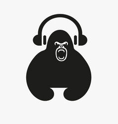 Musician Gorilla Logo Negative Space Concept