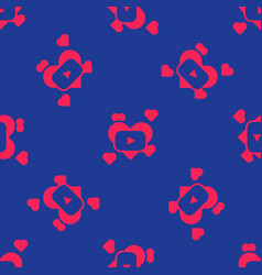 Red Romantic Movie Icon Isolated Seamless Pattern