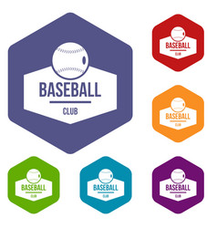 Baseball Icons Hexahedron