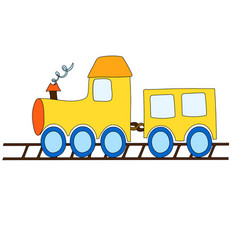 Cartoon Engine Wagon Railway For Child Cute