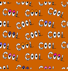 Cool Eyes Text Seamless Pattern