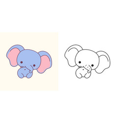 Cute Baby Elephant Clipart For Coloring Page